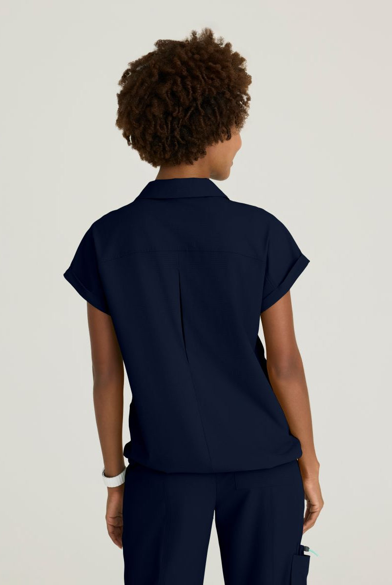 Skechers Charlie Women's 3 Pocket Shirt Collar Dolman Sleeve Top | NAVY