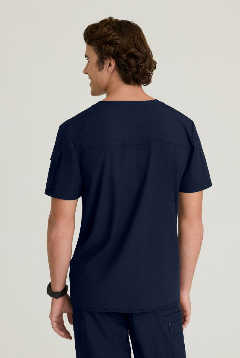 Skechers Station Men's 3 Pocket Round Neck High-Low Hem Top | NAVY