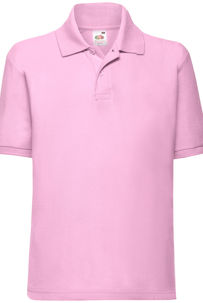 SS11B Fruit of the Loom Kids Poly/Cotton Piqué Polo Shirt | Pink