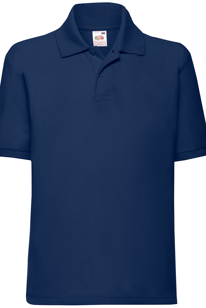 SS11B Fruit of the Loom Kids Poly/Cotton Piqué Polo Shirt | NAVY