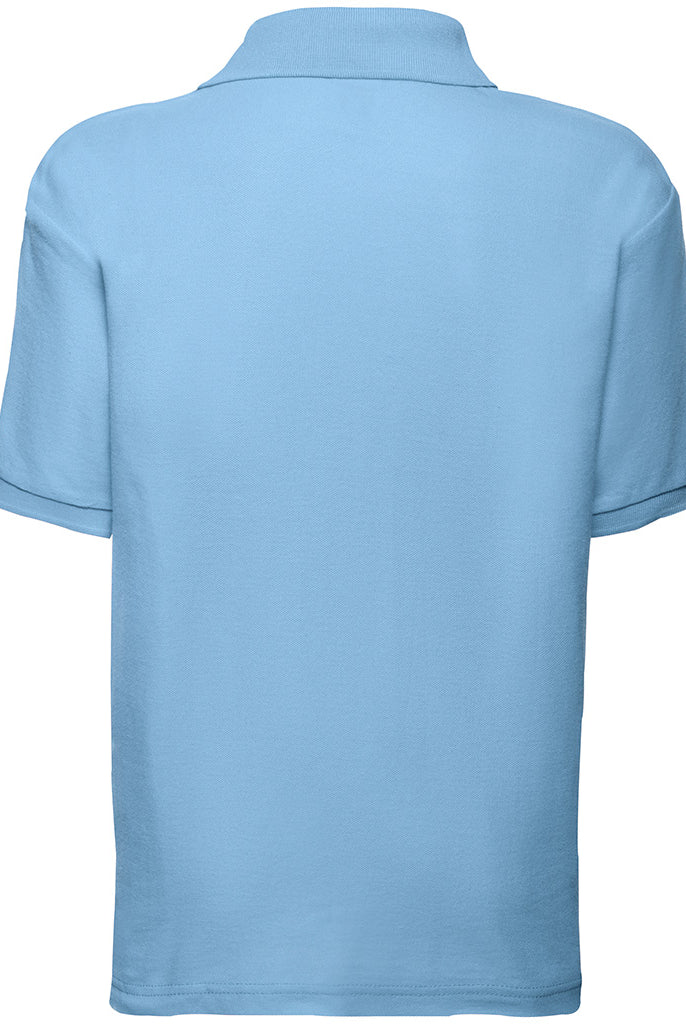 SS11B Fruit of the Loom Kids Poly/Cotton Piqué Polo Shirt | Light Blue