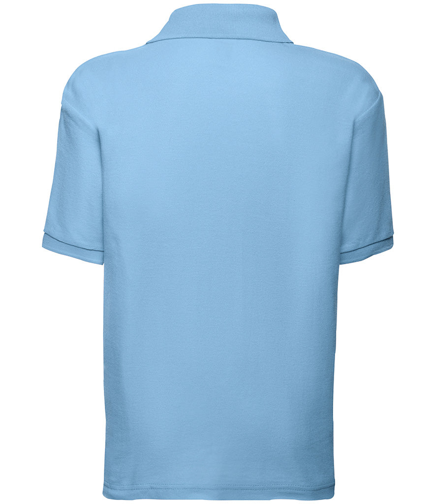 SS11B Fruit of the Loom Kids Poly/Cotton Piqué Polo Shirt | Light Blue