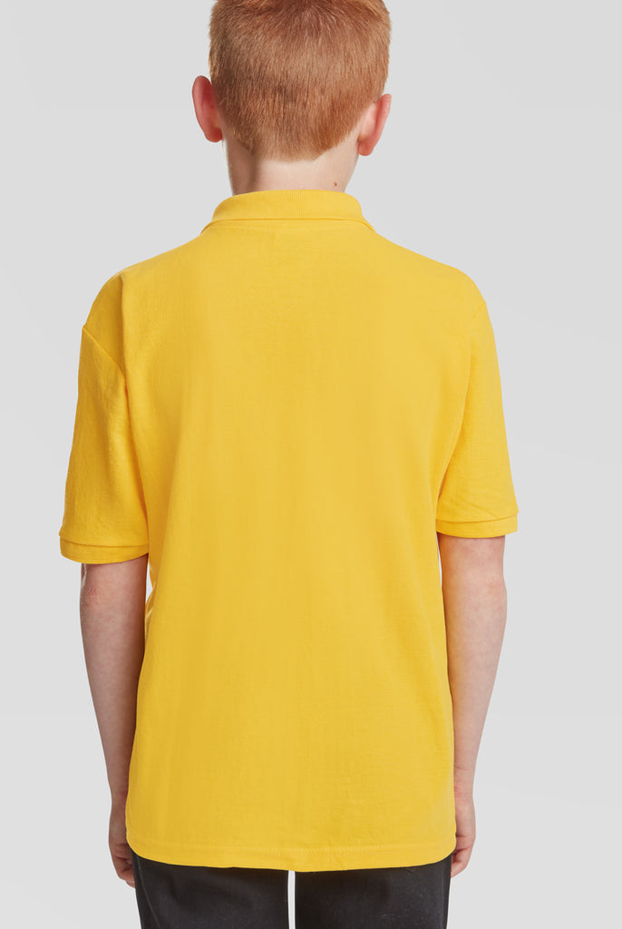 SS11B Fruit of the Loom Kids Poly/Cotton Piqué Polo Shirt | Canary