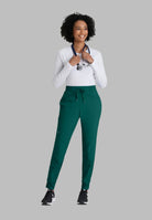 Barco One Drawstring Female Jogger Style Scrub Trousers | Hunter Green