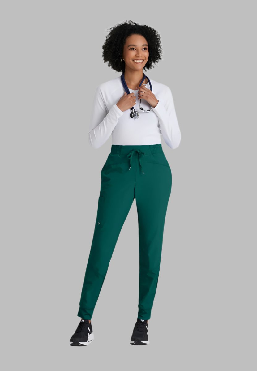 Barco One Drawstring Female Jogger Style Scrub Trousers | Hunter Green