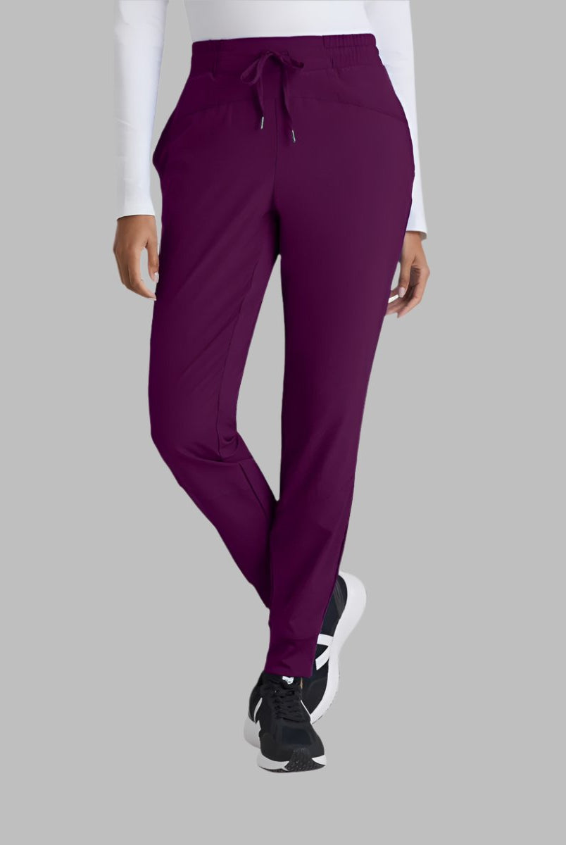 Barco One Drawstring Female Jogger Style Scrub Trousers | Wine