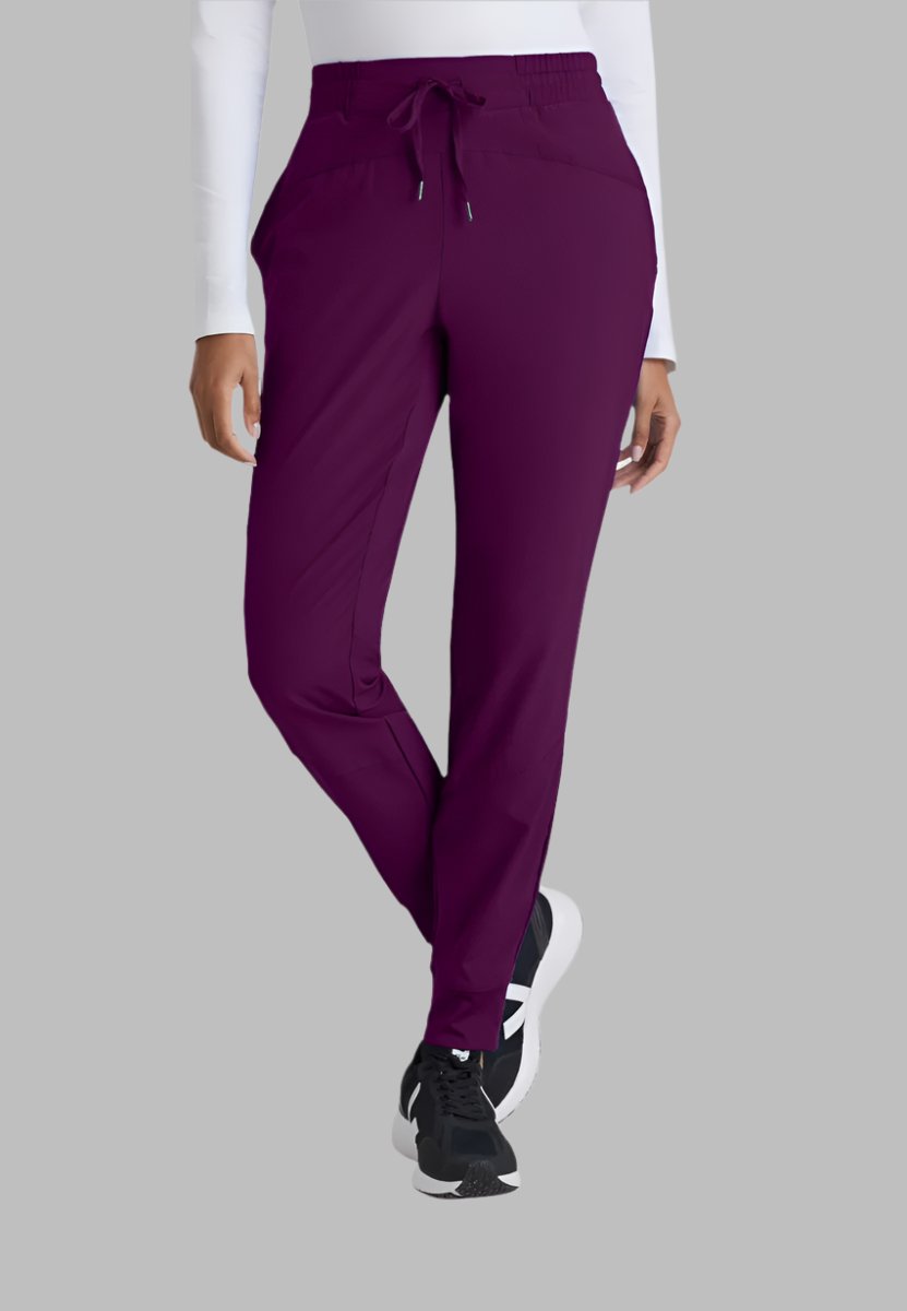 Barco One Drawstring Female Jogger Style Scrub Trousers | Wine