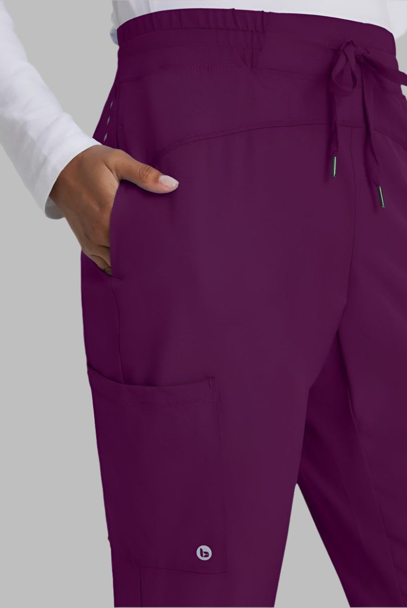 Barco One Drawstring Female Jogger Style Scrub Trousers | Wine