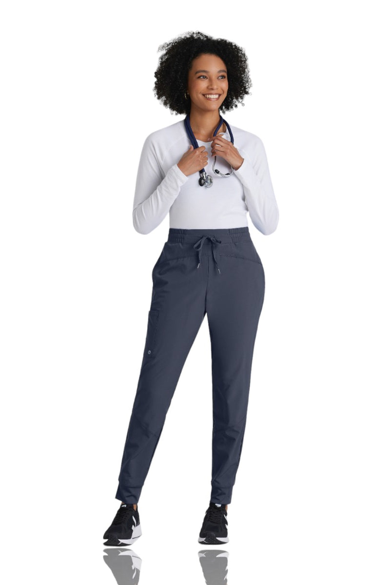 Barco One Drawstring Female Jogger Style Scrub Trousers | Steel