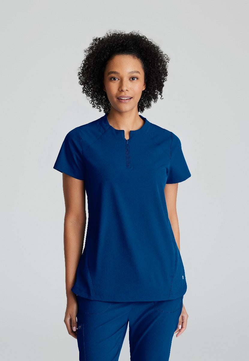 BARCO ONE FLUX FEMALE SCRUB TOP | NAVY