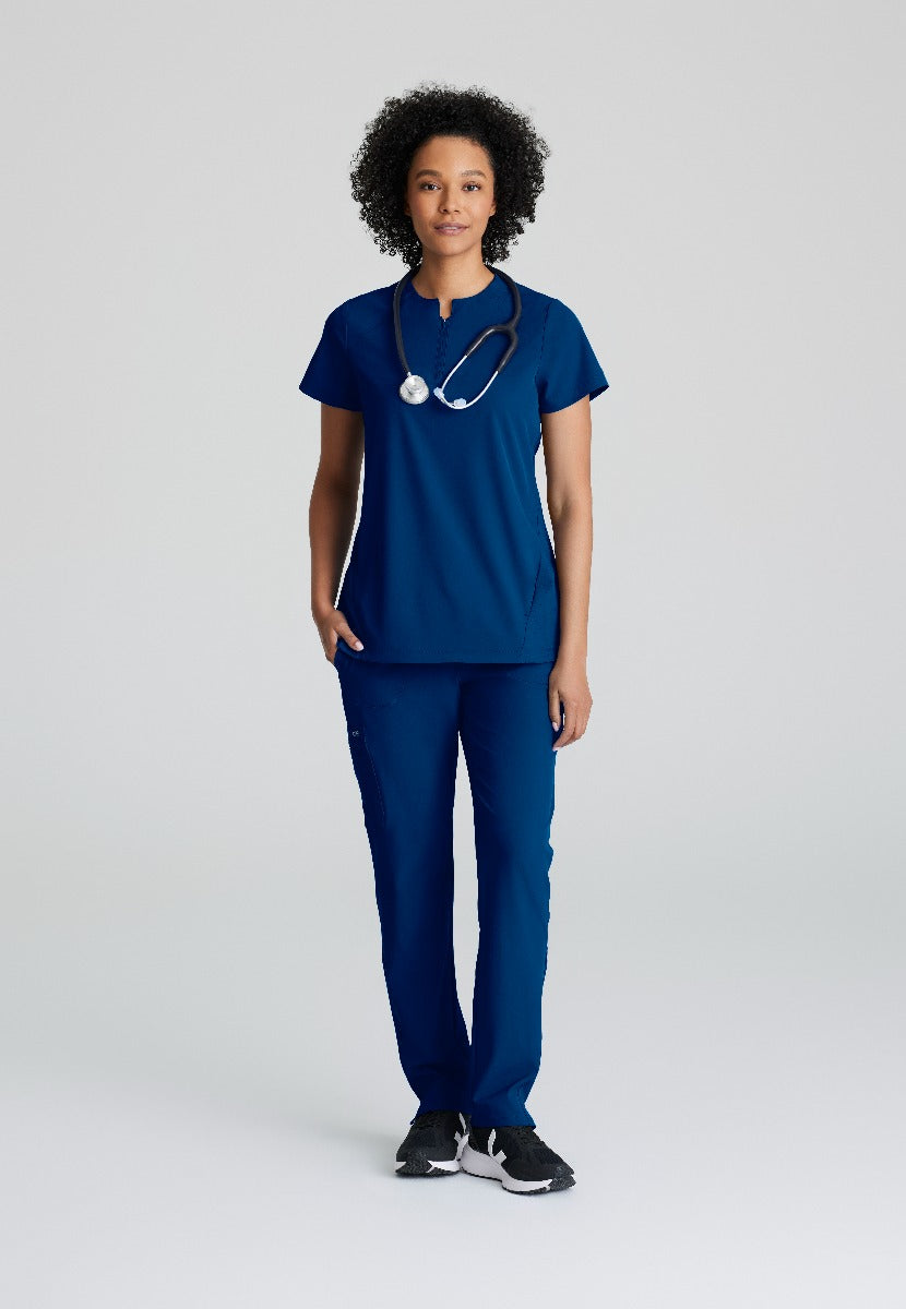 BARCO ONE FLUX FEMALE SCRUB TOP | NAVY
