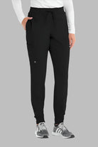 Barco One Drawstring Female Jogger Style Scrub Trousers | BLACK