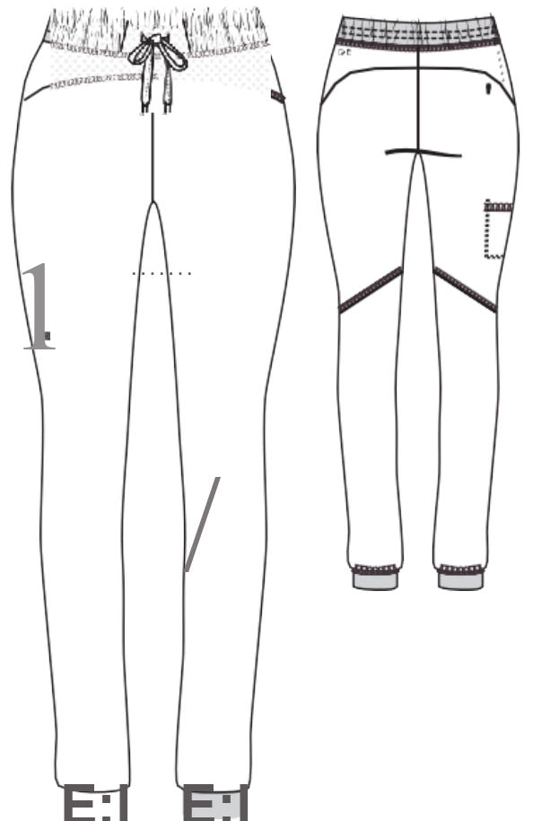 Barco One Drawstring Female Jogger Style Scrub Trousers | MAIN-IMAGE
