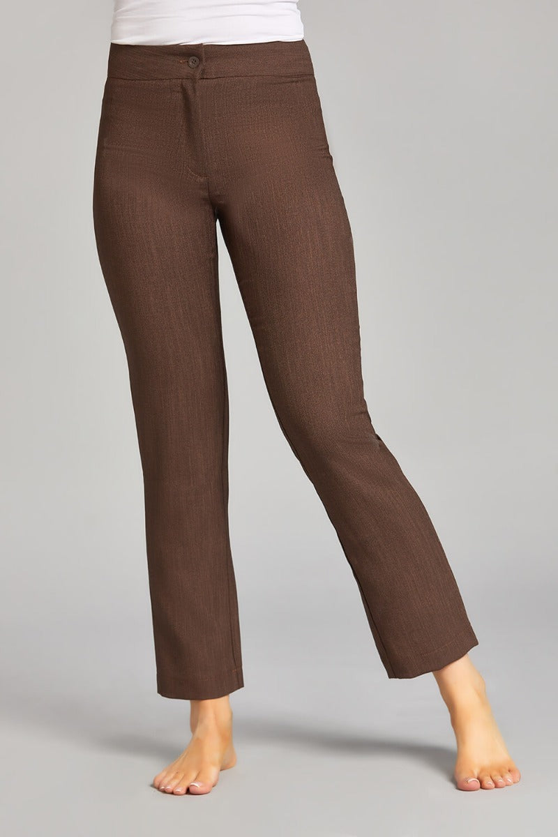 CLASSIC TROUSERS | BROWN LINEN LOOK