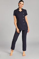 LILI SALON TUNIC | NAVY LINEN LOOK