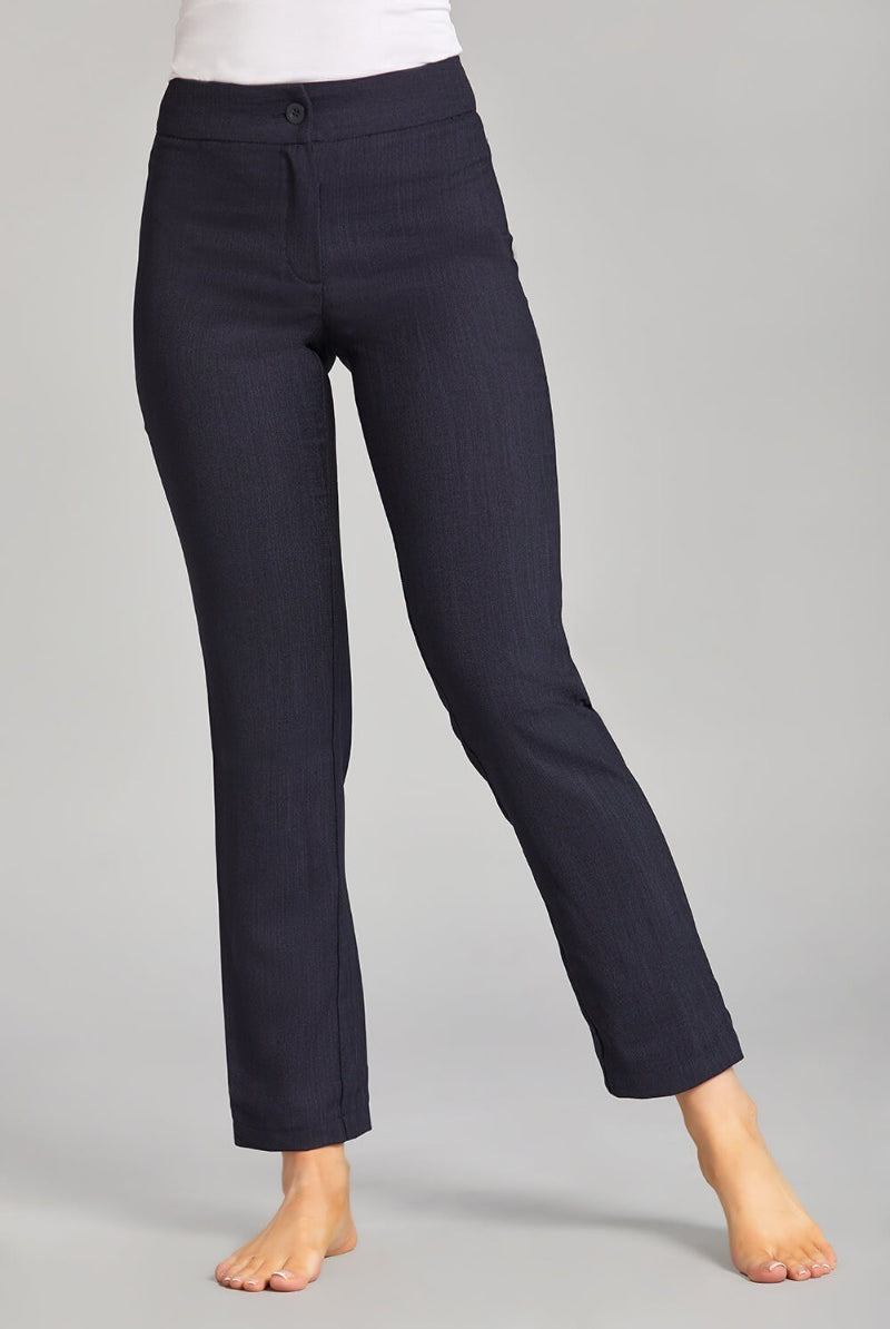 CLASSIC TROUSERS | NAVY LINEN LOOK