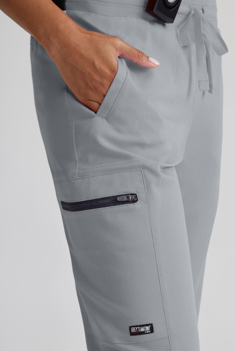 Greys Anatomy Kim 3 Pocket Elastic Back Waistband Zip-Pocket Pants | Moonstruck