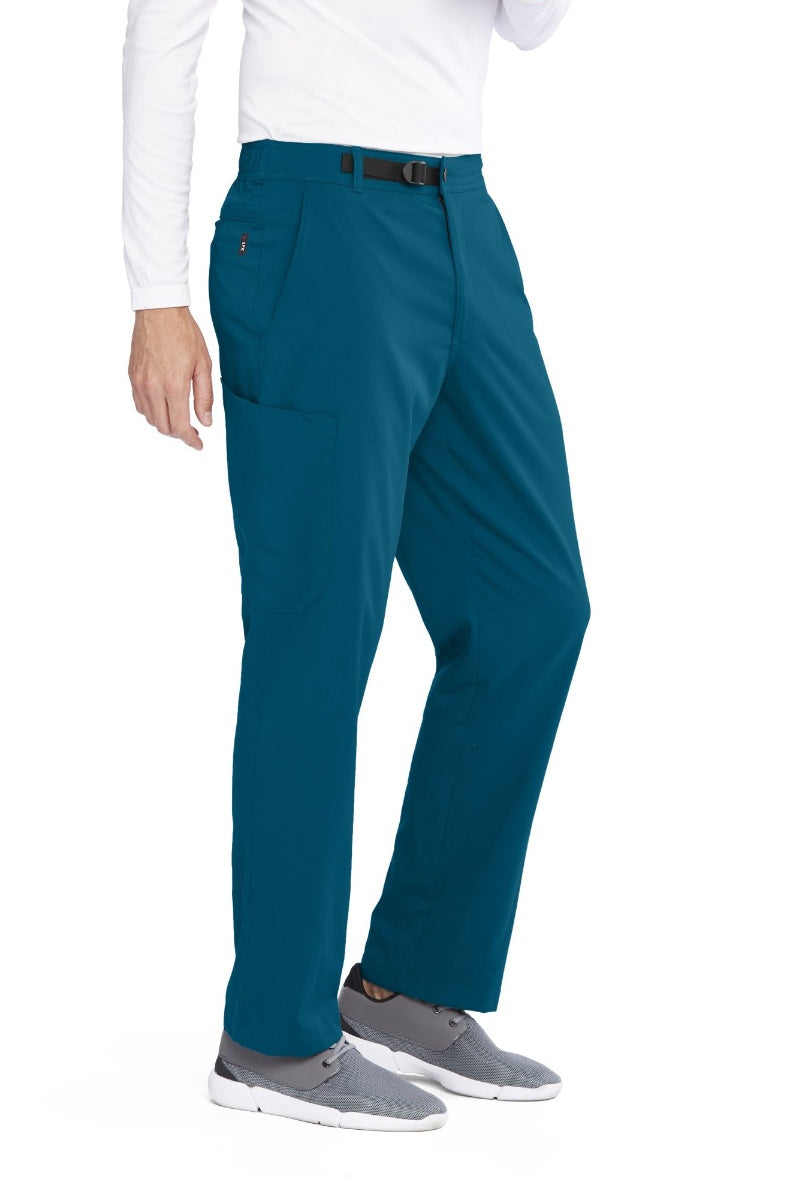 Grey's Anatomy Spandex Stretch Male 4 Pocket Cargo Scrub Pants | Caribbean