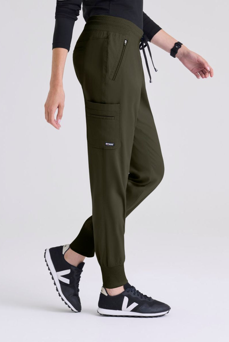 Grey's Anatomy Eden Women's 5-Pocket Cargo Jogger Scrub Pant | OLIVE