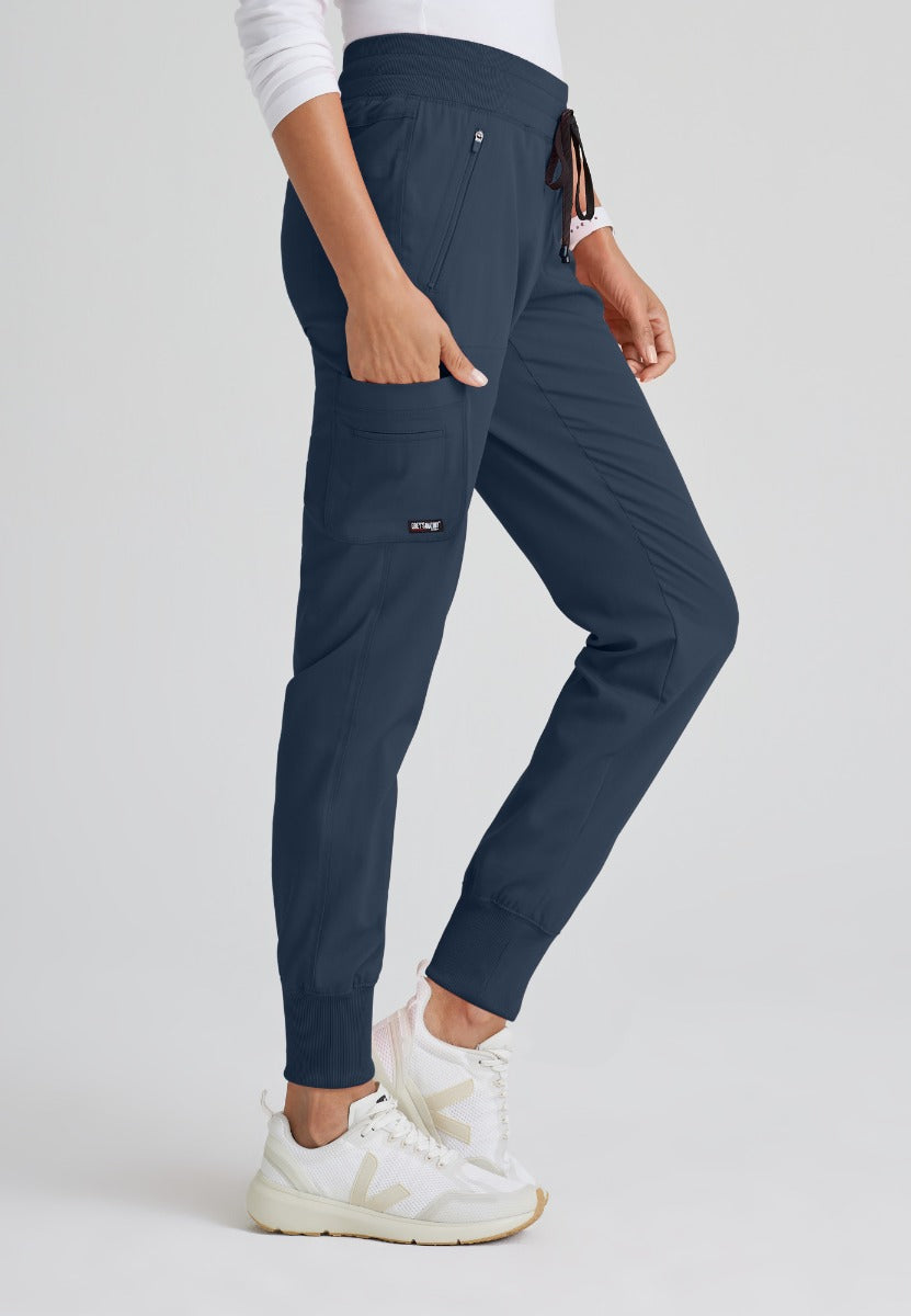 Grey's Anatomy Eden Women's 5-Pocket Cargo Jogger Scrub Pant | Steel