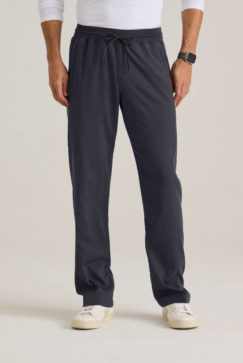 Greys Anatomy Men's 6 Pocket Straight Pant Shorter Leg Length 30" | Steel