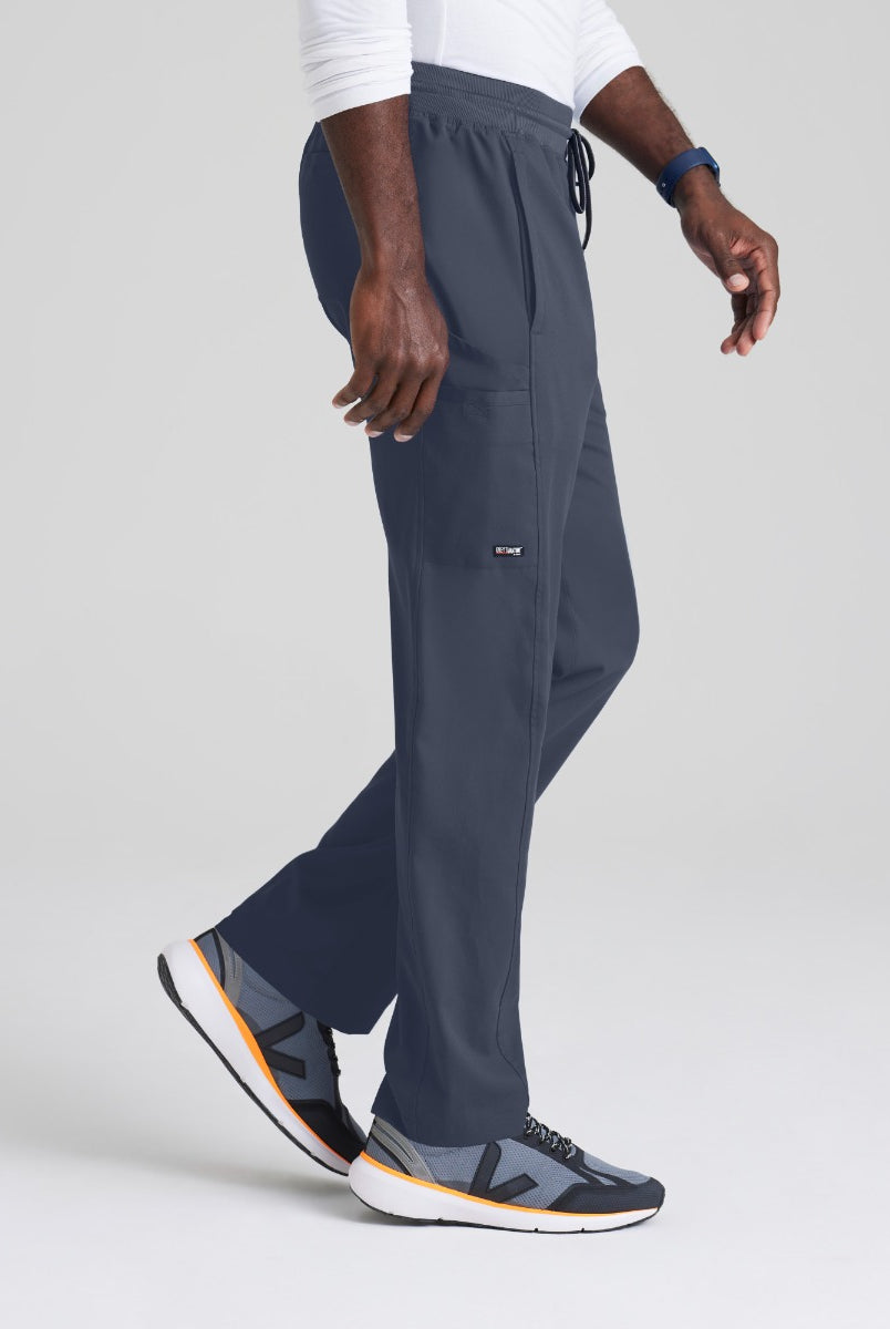 Greys Anatomy Men's 6 Pocket Straight Pant Shorter Leg Length 30" | Steel