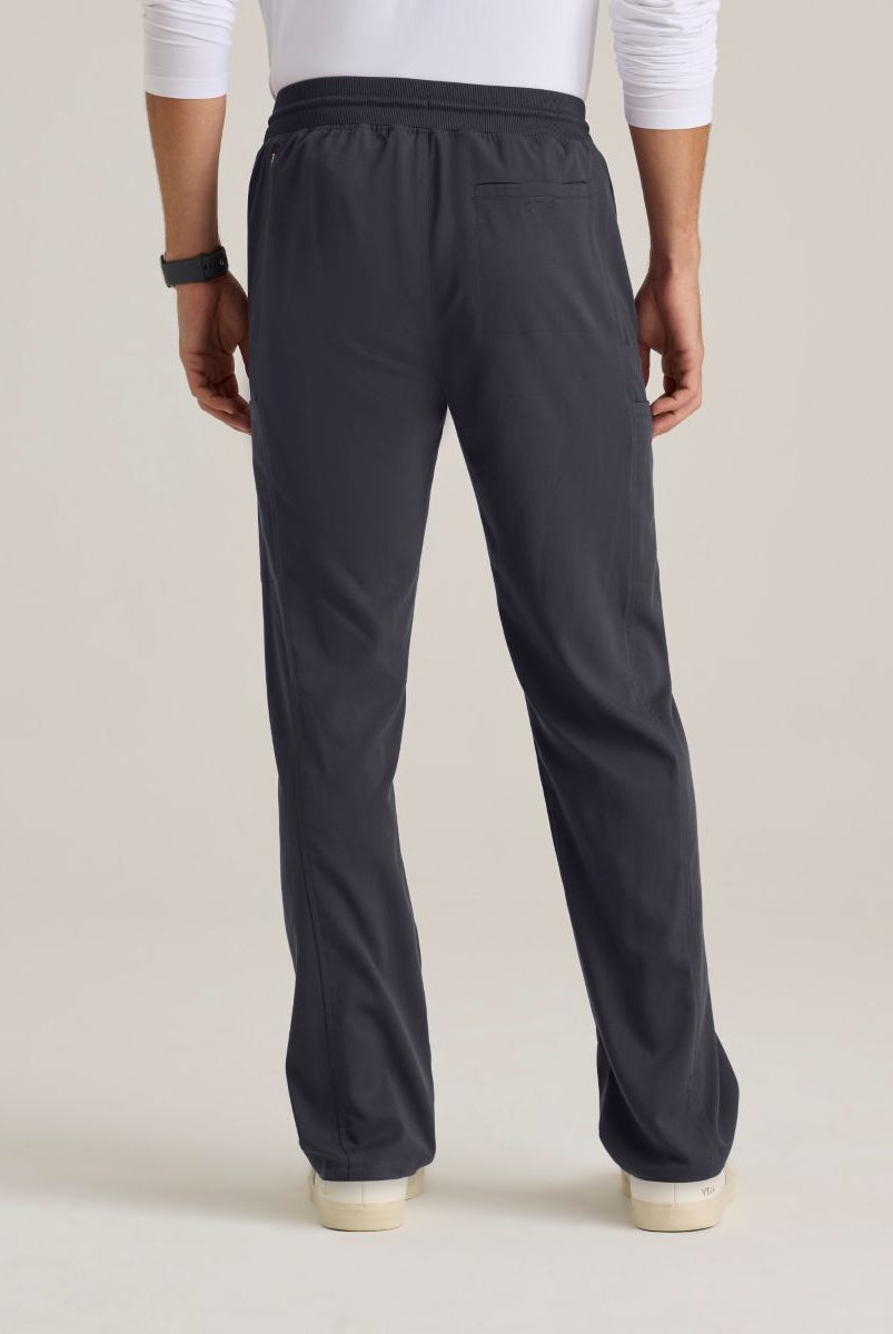 Greys Anatomy Men's 6 Pocket Straight Pant Shorter Leg Length 30" | Steel