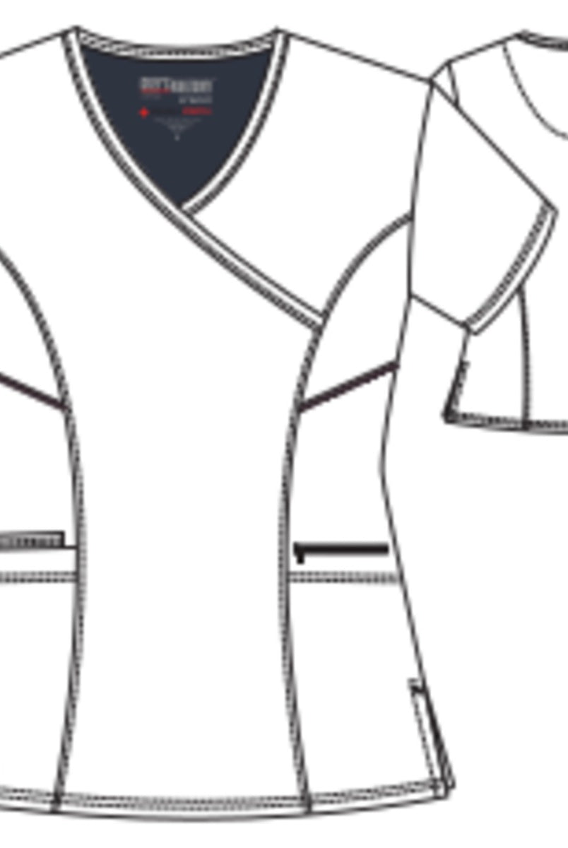 Greys Anatomy V-Neck Kim Top with Zip Front Pocket | MAIN-IMAGE