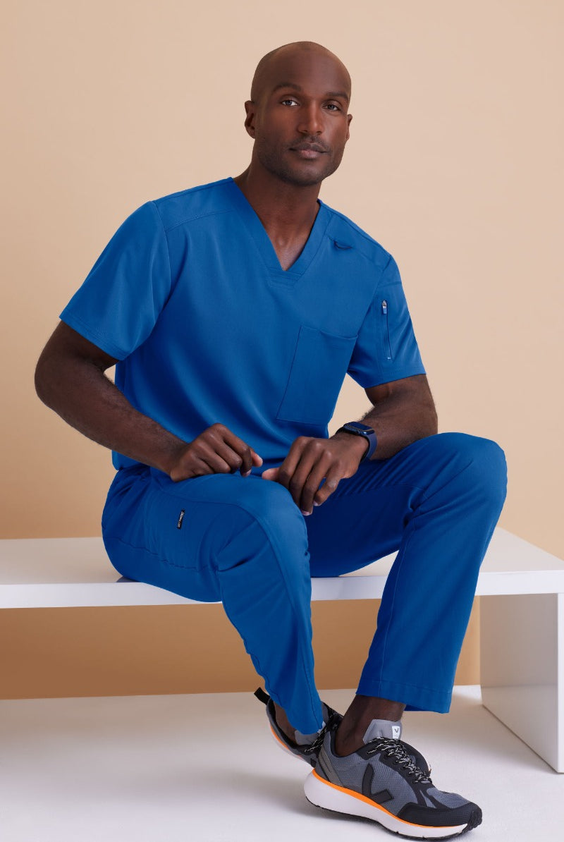 Grey's Anatomy Spandex Stretch Men's 6 Pocket Straight Pant | New Royal