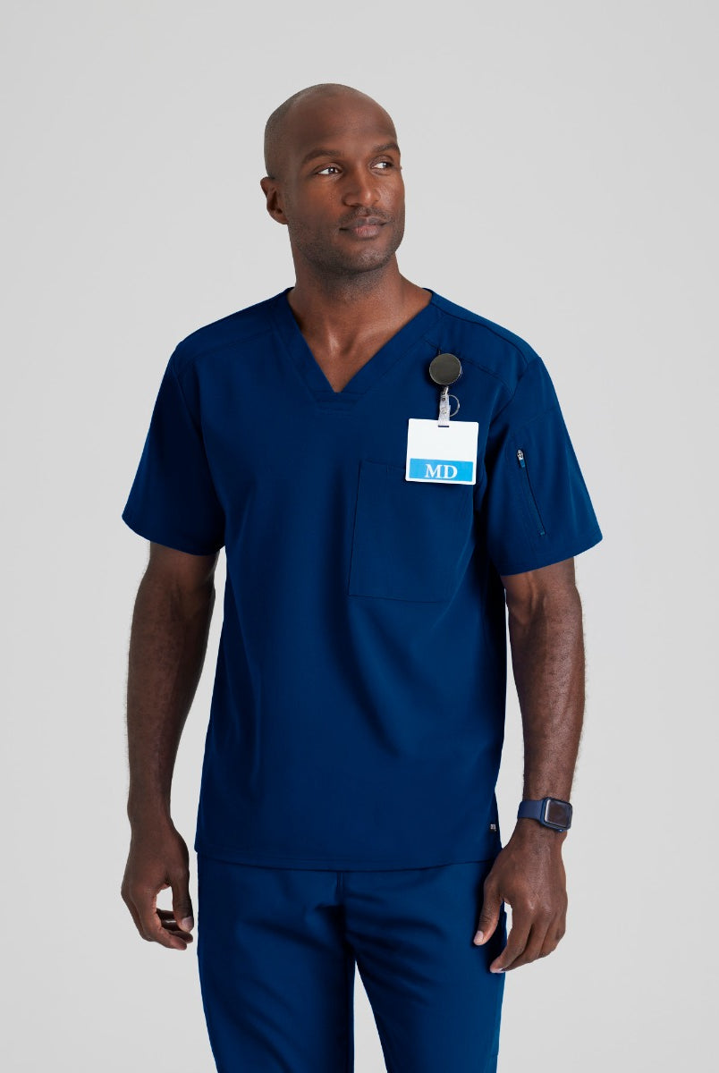 GRST079 Grey's Anatomy Spandex-Stretch Murphy Top | NAVY