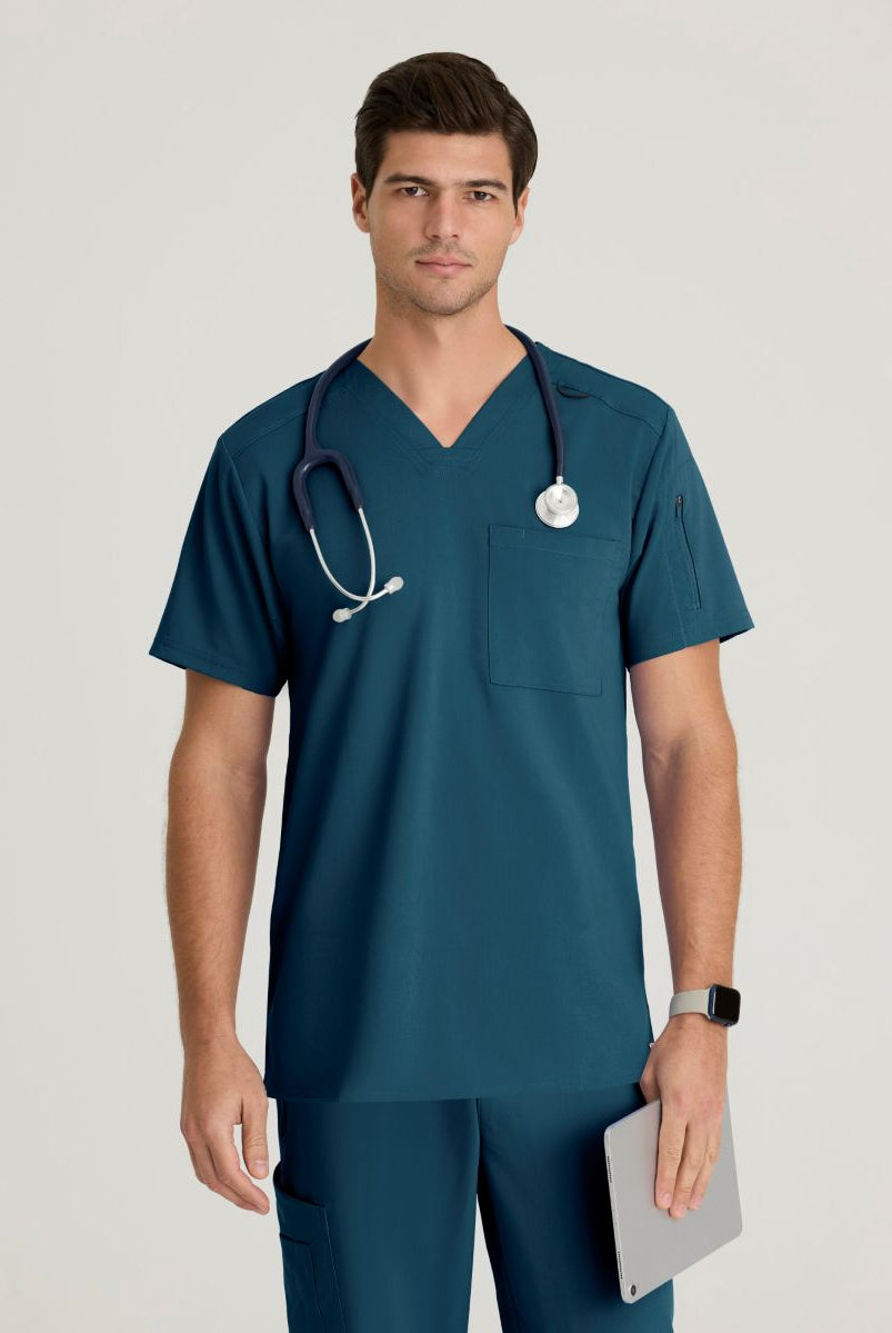 GRST079 Grey's Anatomy Spandex-Stretch Murphy Top | Caribbean