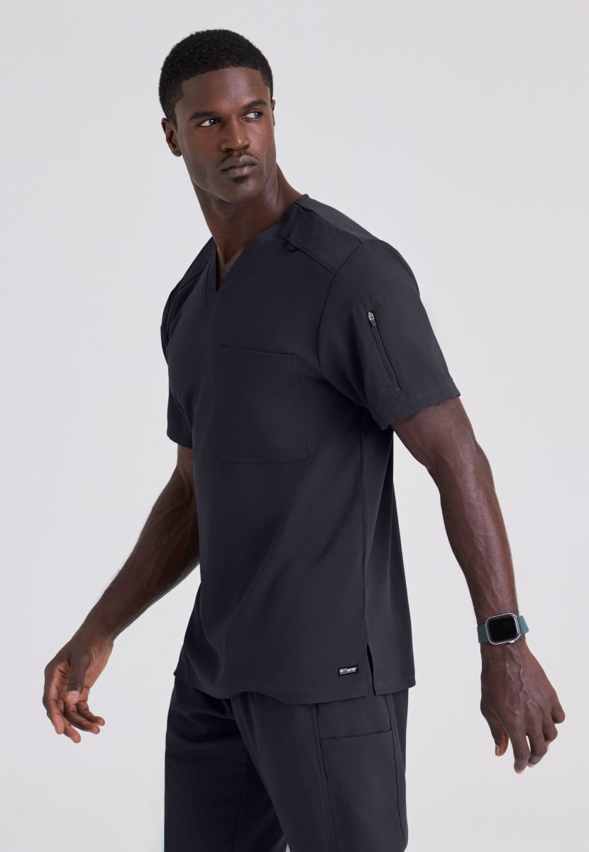 GRST079 Grey's Anatomy Spandex-Stretch Murphy Top | Steel