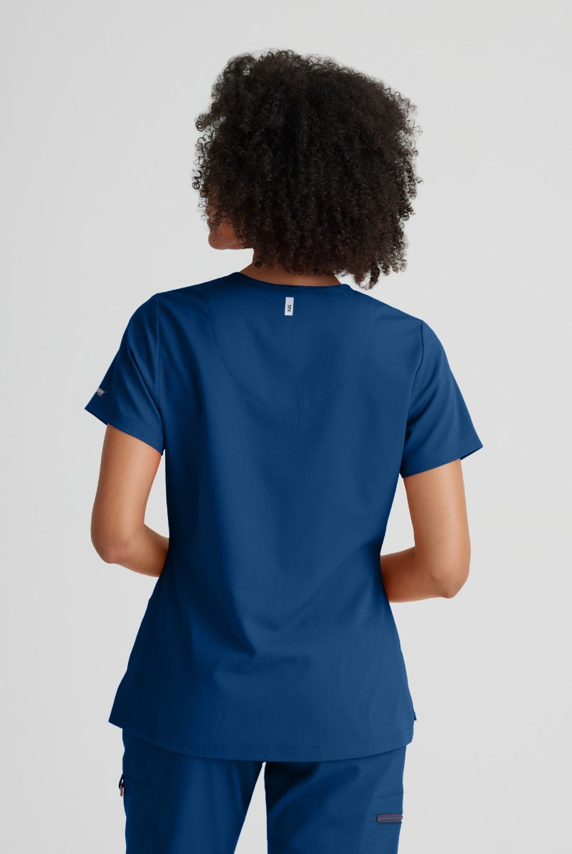 Grey's Anatomy Bree Tuck-in Scrub Top  | NAVY