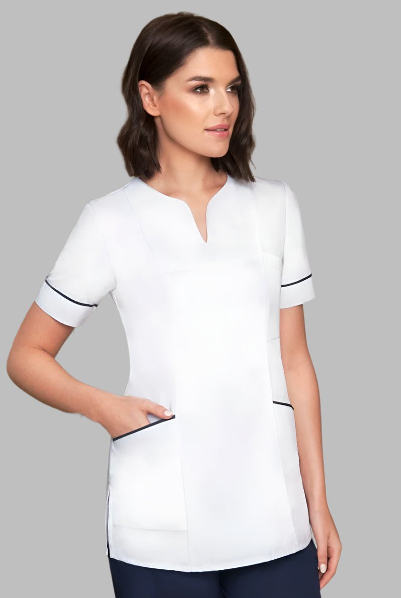 Diamond Designs Lightweight Female Top | WHITE/NAVY