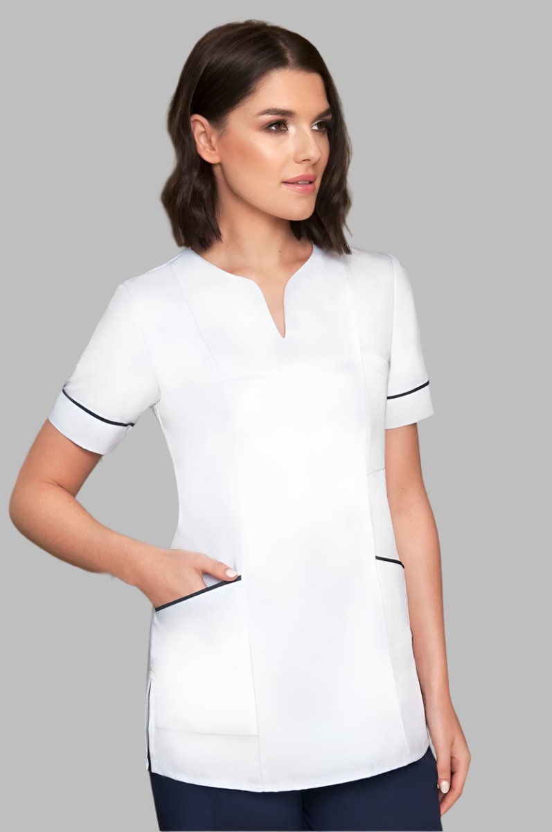 Diamond Designs Lightweight Female Top | WHITE/NAVY