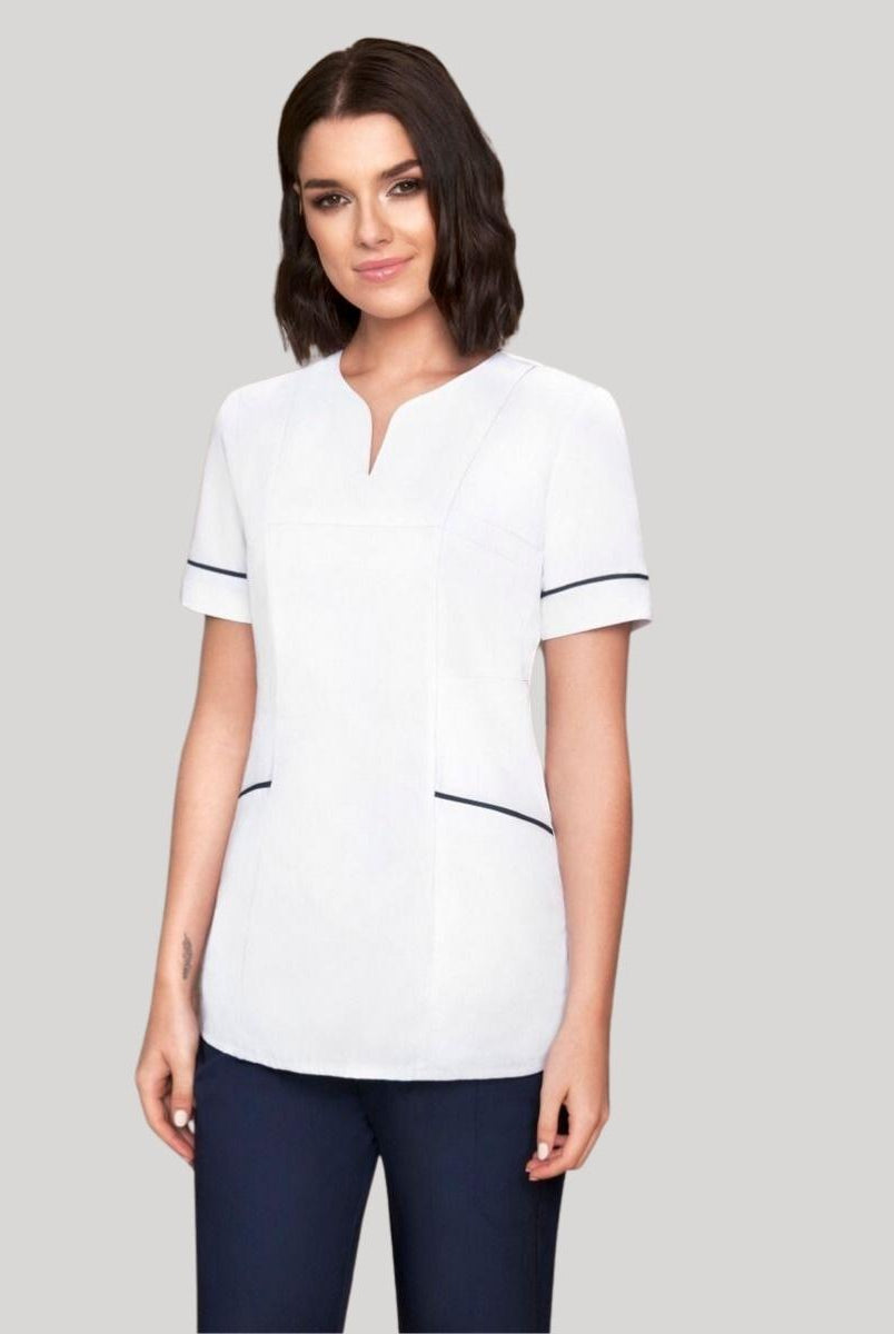 Diamond Designs Lightweight Female Top | WHITE/NAVY