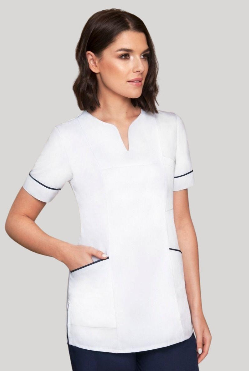 Diamond Designs Lightweight Female Top | WHITE/NAVY