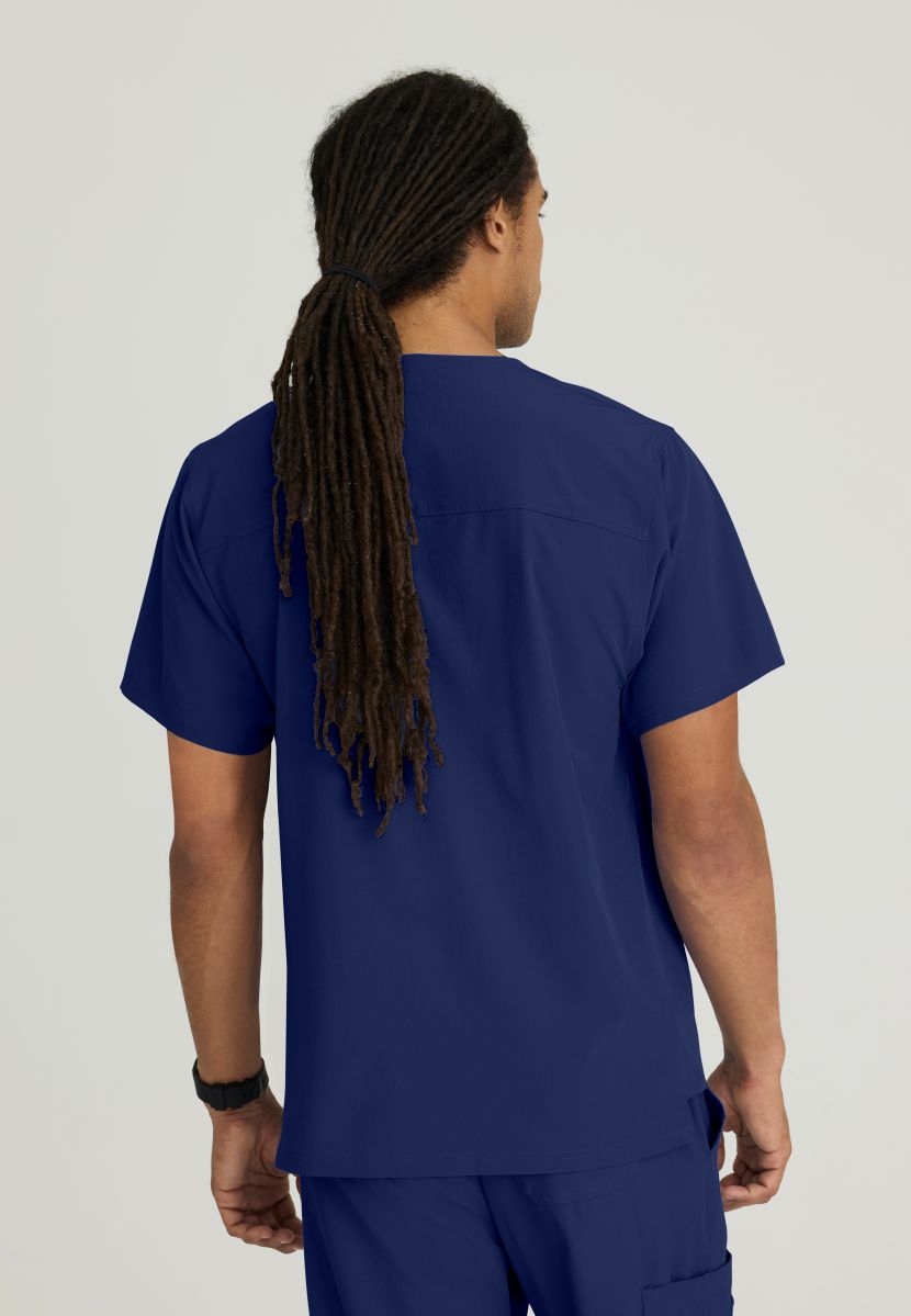 SKECHERS MALE STRUCTURE V-NECK TOP | NAVY