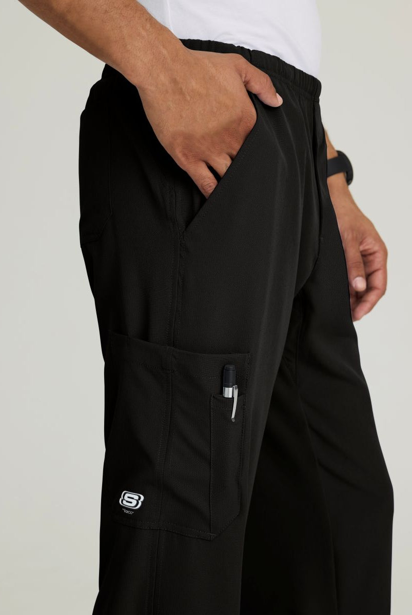 SKECHERS MALE STRUCTURE 4 POCKET ELASTIC WAISTBAND PANT | BLACK