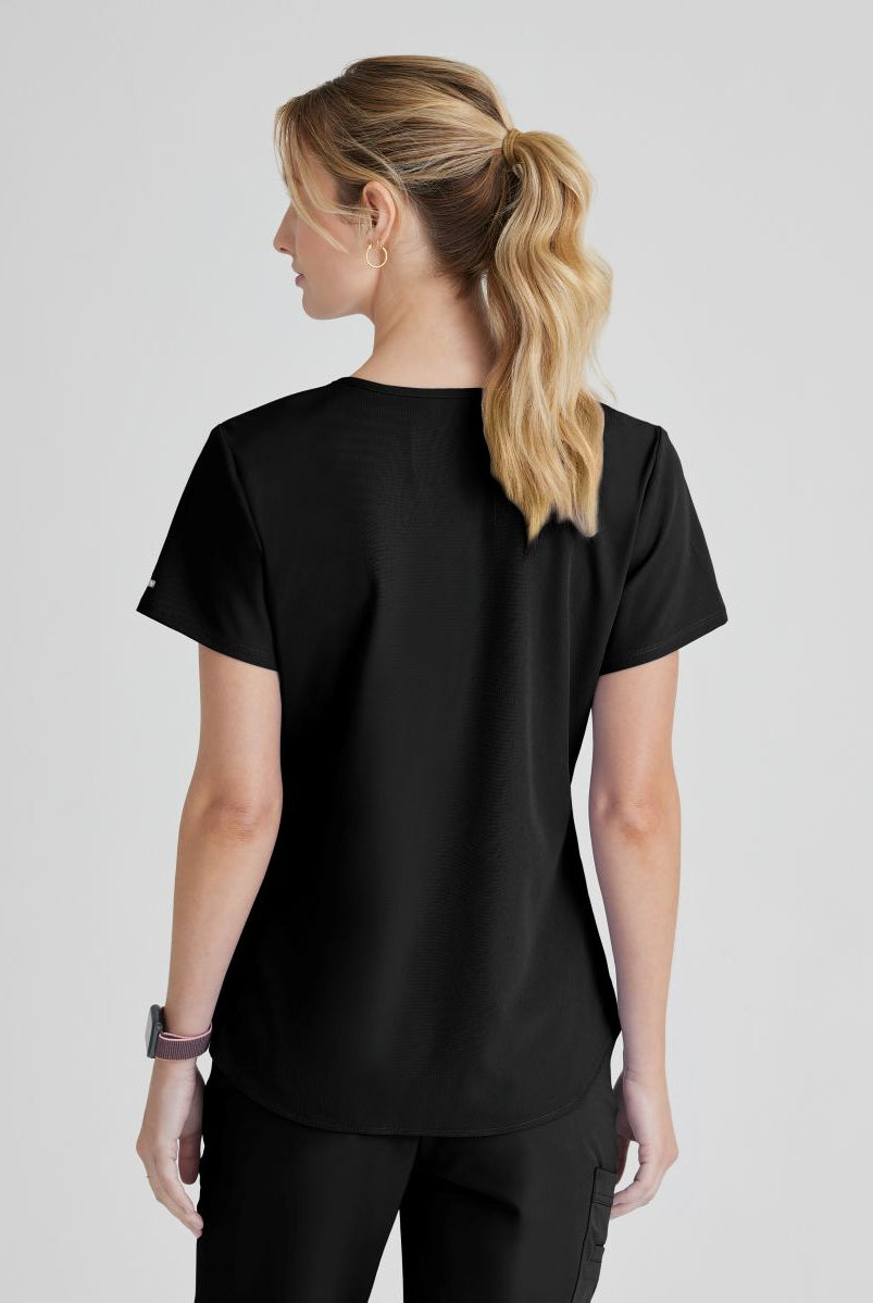 SKECHERS BREEZE 3-POCKET SHAPED HEM TOP | BLACK