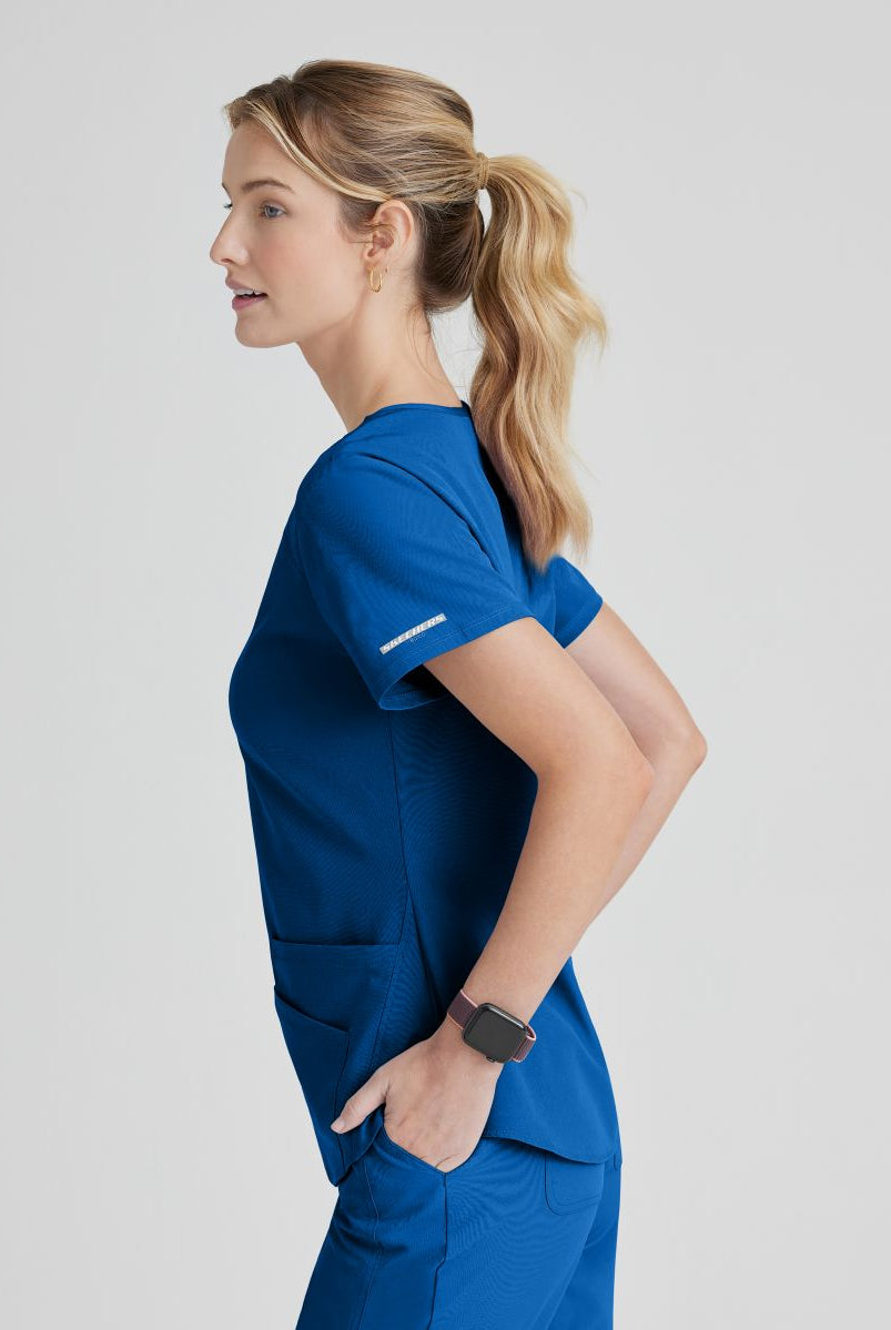 SKECHERS BREEZE 3-POCKET SHAPED HEM TOP | New Royal