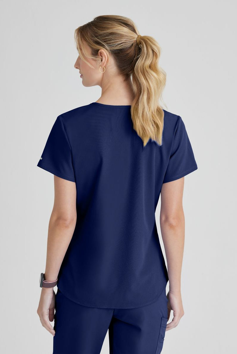 SKECHERS BREEZE 3-POCKET SHAPED HEM TOP | NAVY