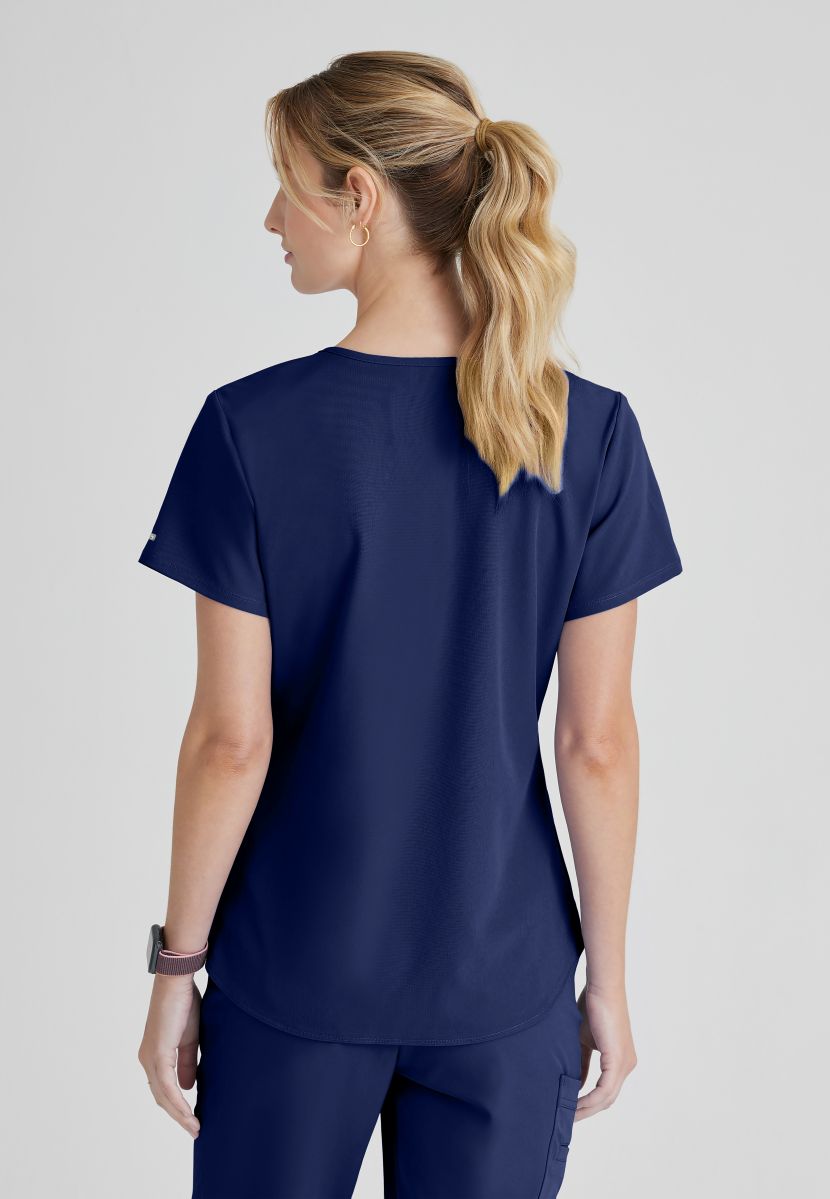SKECHERS BREEZE 3-POCKET SHAPED HEM TOP | NAVY