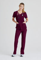 SKECHERS BREEZE 3-POCKET SHAPED HEM TOP | Wine