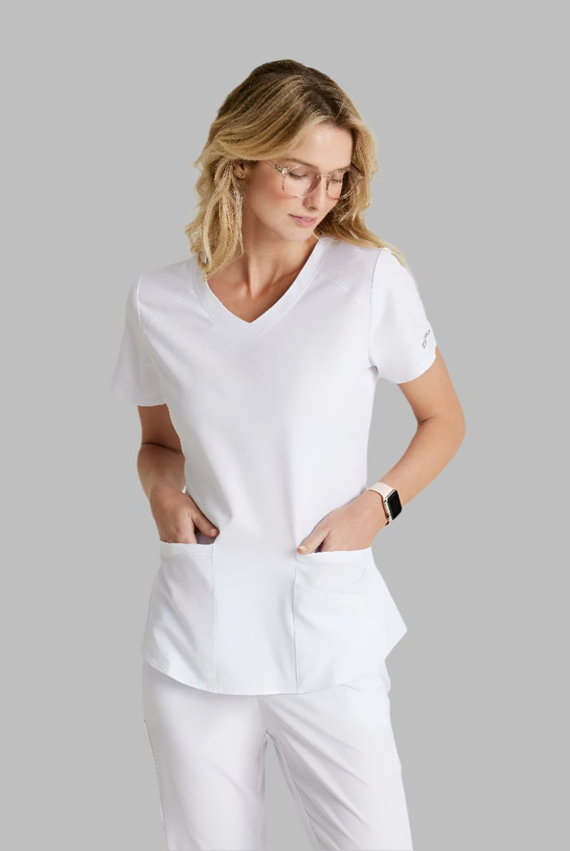 SKECHERS BREEZE 3-POCKET SHAPED HEM TOP | WHITE