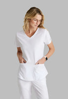 SKECHERS BREEZE 3-POCKET SHAPED HEM TOP | WHITE