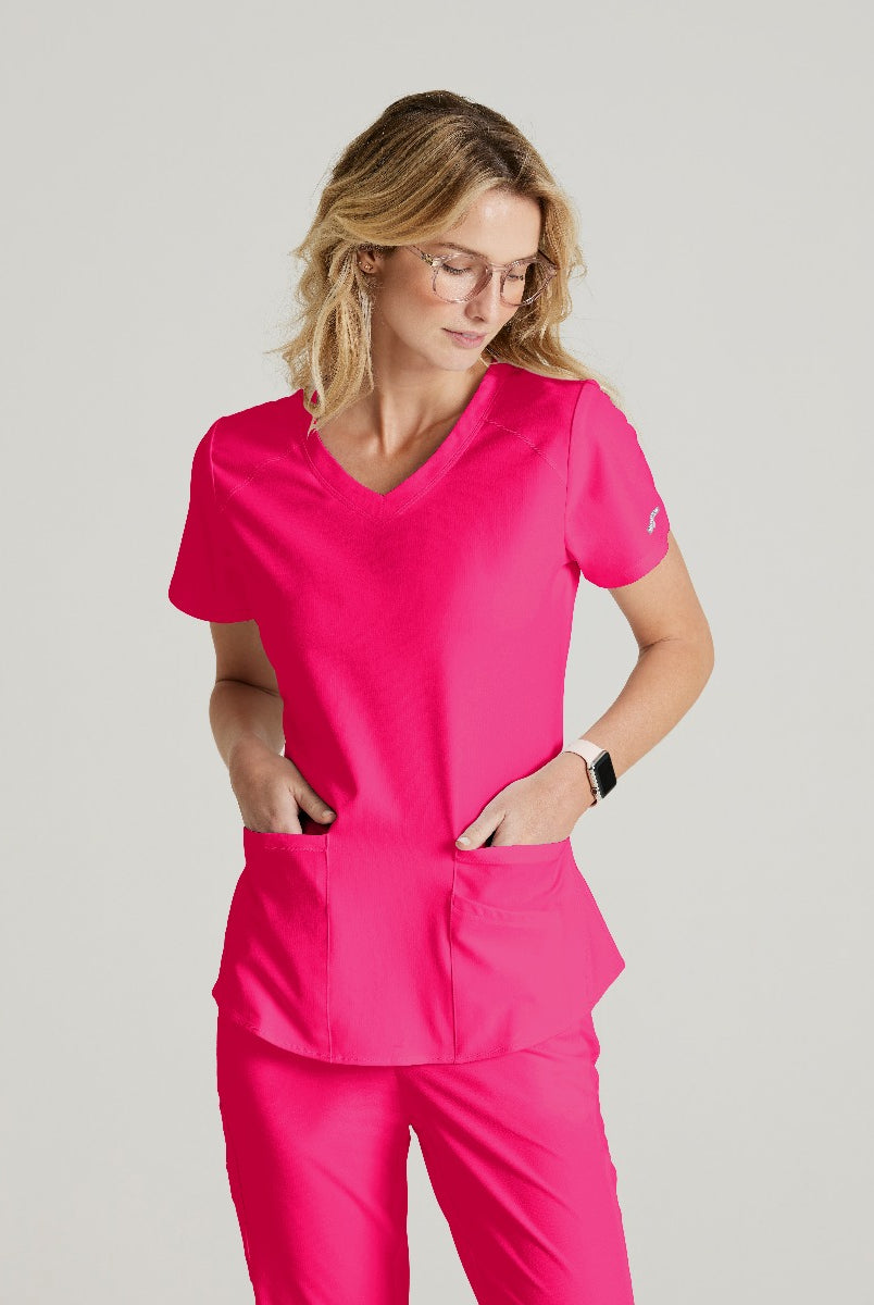SKECHERS BREEZE 3-POCKET SHAPED HEM TOP | VIBRANCE PINK