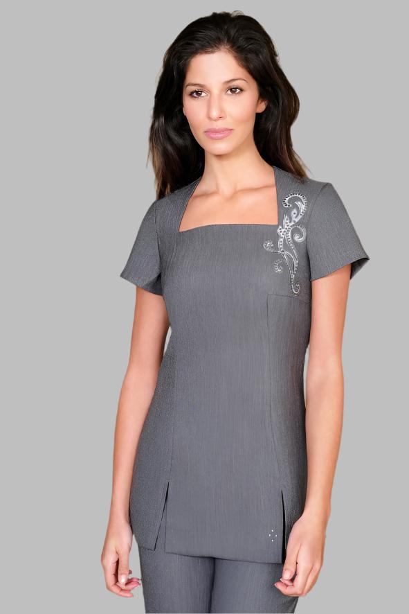 AVA A-LINE SALON TUNIC | GREY