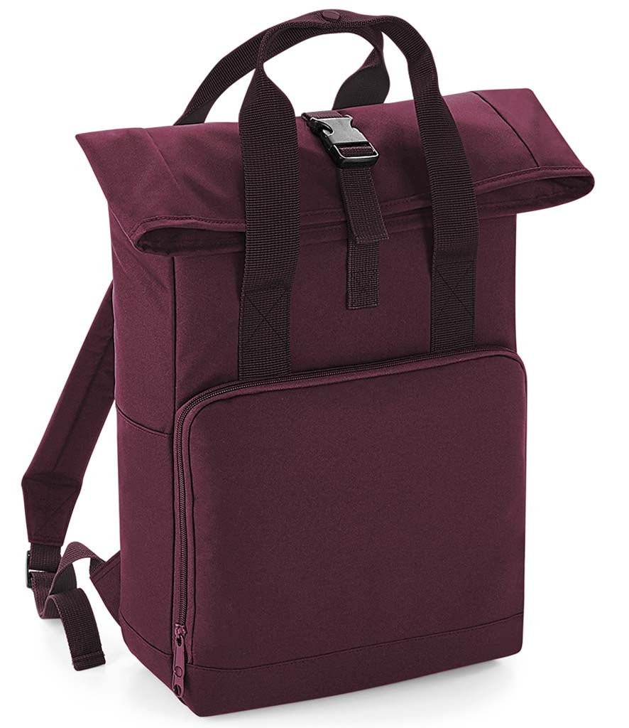 BG118 BagBase Recycled Twin Handle Roll-Top Backpack | Wine