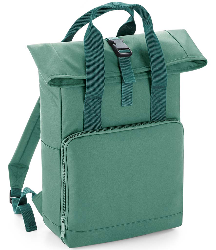 BG118 BagBase Recycled Twin Handle Roll-Top Backpack | Field Green